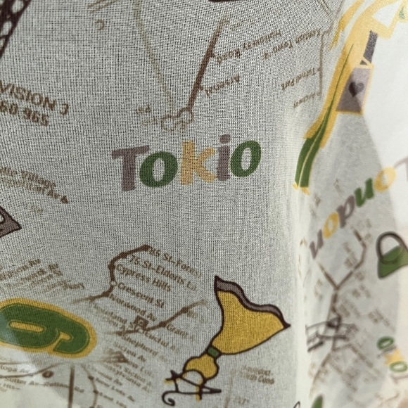 SCARF Sheer Charming Made Italy World Cities Whimsical Pattern Lightweight - Picture 7 of 12